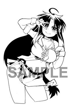 色紙用に描き下ろされた、彩色前のイラスト。