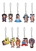 「ゴルゴ13」ご当地ラバーストラップの一部。価格は税抜きで各種500円。