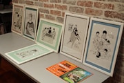 会場に展示された、過去の受賞記念イラスト。
