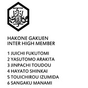 「『弱虫ペダル』連載300回記念Tシャツ」箱根学園バージョンのバックにプリントされるメンバー。