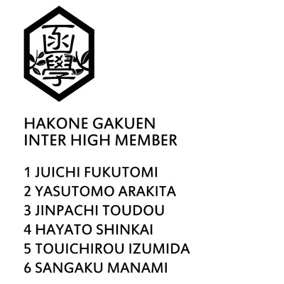 「『弱虫ペダル』連載300回記念Tシャツ」箱根学園バージョンのバックにプリントされるメンバー。