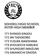 「『弱虫ペダル』連載300回記念Tシャツ」総北バージョンのバックにプリントされるメンバー。