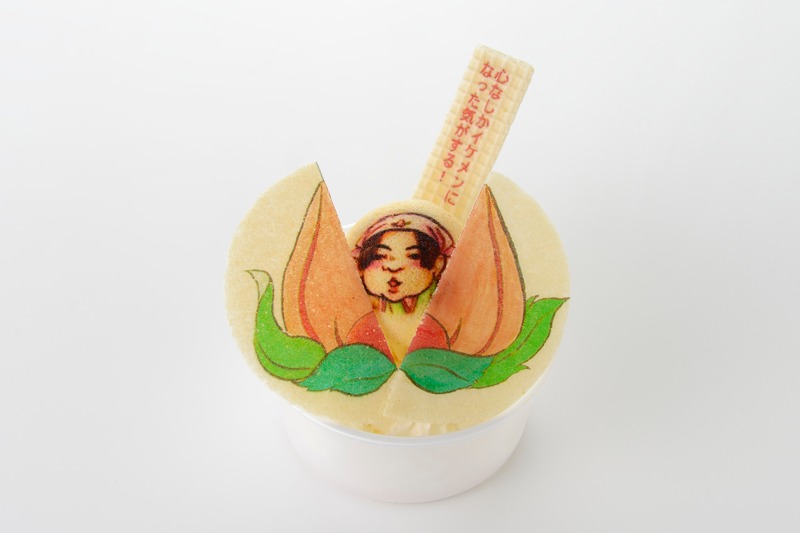 サンタチューボー！で販売される「桃から生まれた桃太郎アイス」（680円）。(c)江口夏実・講談社／鬼灯の冷徹製作委員会 (c)江口夏実／講談社