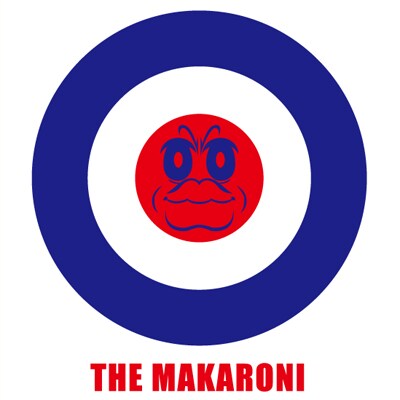 「きんどーちゃんTHE MAKARONI Tシャツ」（ホワイト）の絵柄。