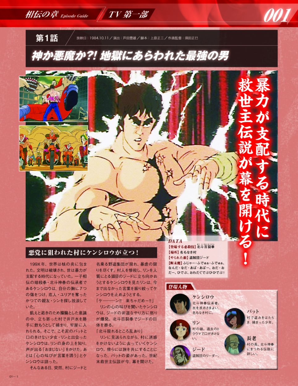 「北斗の拳 DVDコレクション」より。(C)武論尊・原哲夫/NSP 1983,版権許諾証GB-104 (C)武論尊・原哲夫/NSP 1983 (C)東映アニメーション1987