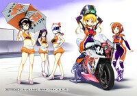 おりもとみまな「ばくおん!!」のしおりの絵柄。(c)おりもとみまな（月刊ヤングチャンピオン烈）