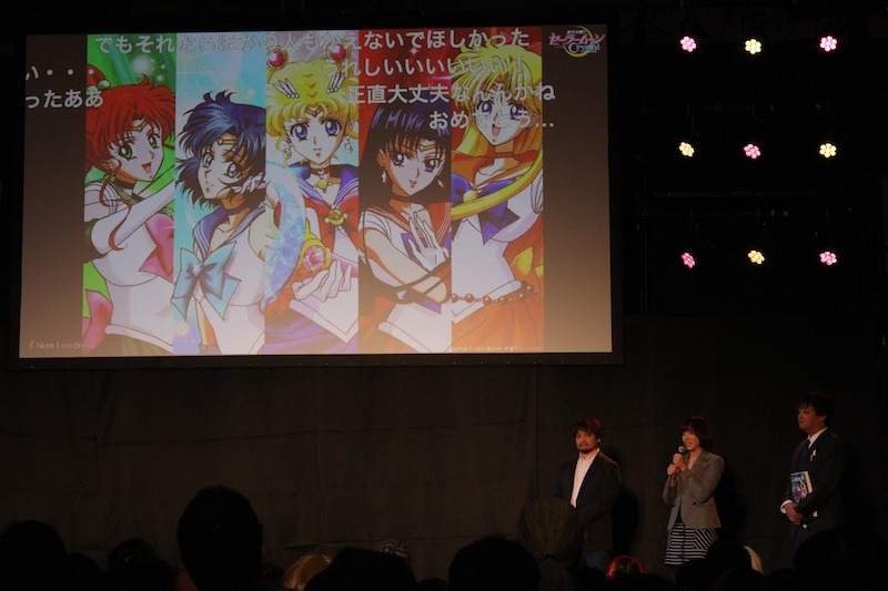 アニメのキャストが発表された瞬間。写真左より監督の境宗久、プロデューサーの神木優、原作担当編集の小佐野文雄。