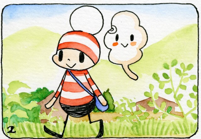 AERAに掲載された「オチビサン」第1話の1コマ。