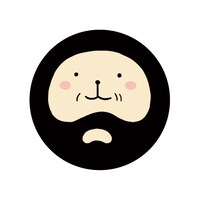 「おじいぽんとわたし」1巻でプレゼントされる缶バッジのデザイン。