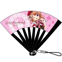 「『ご注文はうさぎですか？』ミニ扇子ストラップ」ココア柄。(c)Koi・芳文社/ご注文は製作委員会ですか?