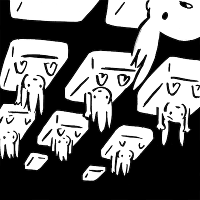 西島大介が描いたコラボマンガ「DARS」より。