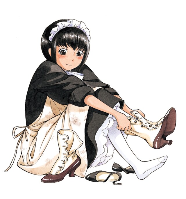 ハルタVol.14の背表紙に掲載された「シャーリー・メディスン」カラーイラスト。