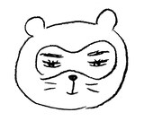 ワークショップで用意されている朝倉世界一描き下ろし、狸原のイラスト。