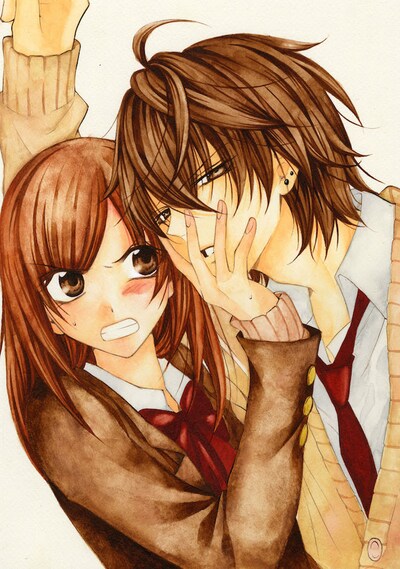 「なまいきざかり。」 1巻のカバーイラスト。右側が成瀬翔。