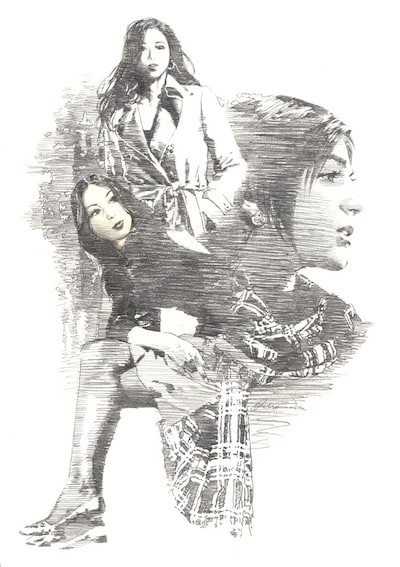 山田章博が執筆した、真山仁「ハーディ」の挿絵。