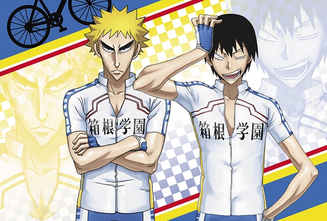 福富と荒北が描かれたポストカード。（c）渡辺航（週刊少年チャンピオン）／弱虫ペダル製作委員会