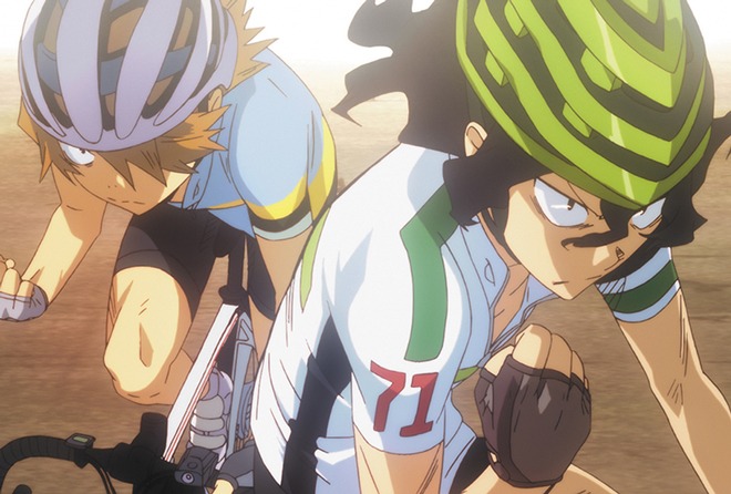 青八木＆手嶋が描かれたポストカード。（c）渡辺航（週刊少年チャンピオン）／弱虫ペダル製作委員会