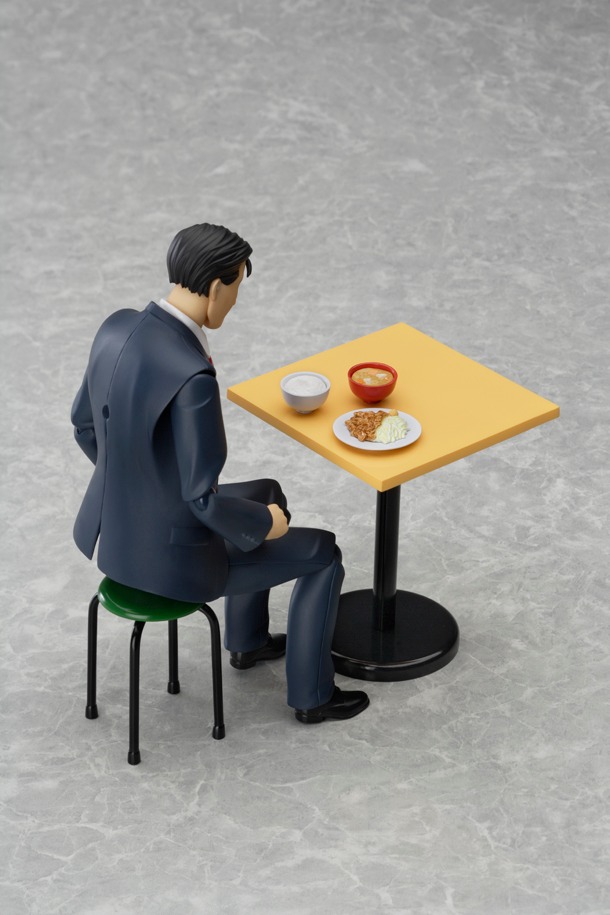 「figma 井之頭五郎」の「大盛りver.」には、第1話に登場するメニューや机、パイプ椅子が付属する。 (c)Masayuki Kusumi (c)Jiro Taniguchi