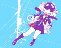 石黒正数がイラストを描き下ろした、カミイショータグループの1stアルバム「ROLL」ジャケット。