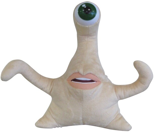 約28cmの「寄生獣／ミギーリアルサイズぬいぐるみ」。(c)岩明均/講談社