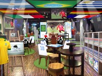 「キャプテン翼cafe」の店内イメージ。