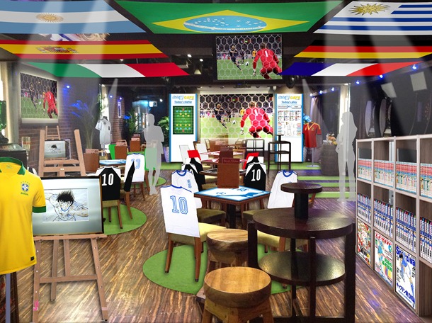 「キャプテン翼cafe」の店内イメージ。