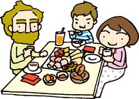 「ダーリンは外国人 ベルリンにお引越し」に登場するトニー、トニーニョ、さおり。