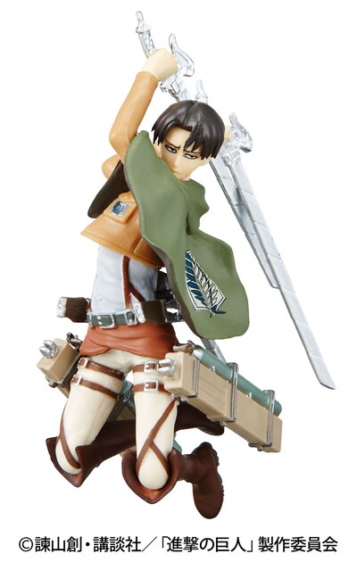 「フィギュア付きホルダースタンドセット」に付くリヴァイのフィギュア。 (c)諫山創・講談社／「進撃の巨人」製作委員会