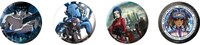 「攻殻機動隊 大原画展」入場券に付く缶バッジ4種類。