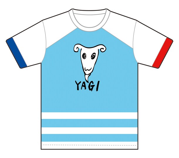 「『弱虫ペダル』巻島“YAGI“Tシャツ完全版」のフロント。