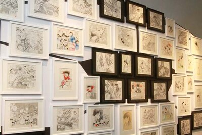 「ボールはともだち。キャプテン翼展」に展示される原画。