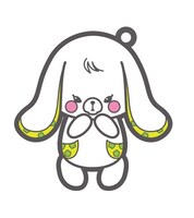 ラムネ柄のキーホルダーのうち1種。