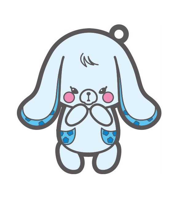 ラムネ柄のキーホルダーのうち1種。