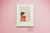 「かないくん」の複製原画を飾った様子。