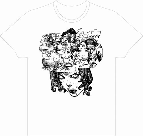 寺田克也の描き下ろしイラストを使用してTシャツを作ったイメージ。