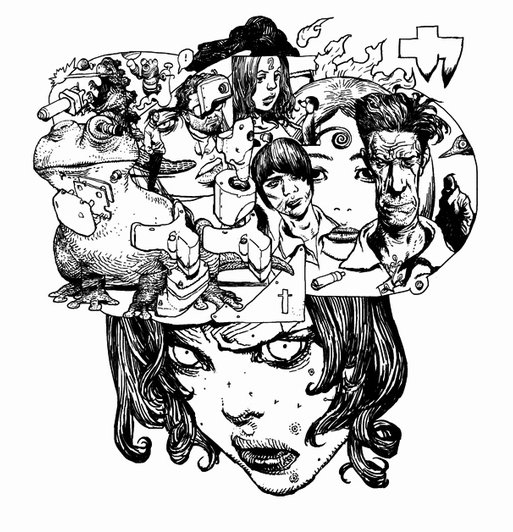 寺田克也の描き下ろしイラスト。写真のもの以外にも当日は追加でイラストが用意される予定だ。