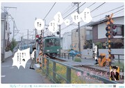 柳小路駅で掲出されるポスター。