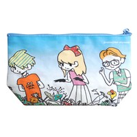 7月発売の「宮崎夏次系マチ付スクエアポーチ（三人柄）」。