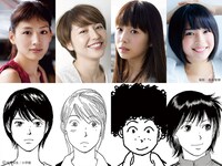 映画「海街diary」キャスト。左より長女・香田幸役の綾瀬はるか、次女・香田佳乃役の長澤まさみ、三女・香田千佳役の夏帆、四女・浅野すず役の広瀬すず。