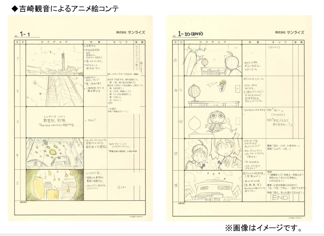 吉崎観音「ケロロ軍曹 25.5巻『ケロロ』アニメDVD同梱」に収められている吉崎観音の絵コンテ。