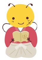 剣心に扮装した集英社文庫のキャラクター・はち。