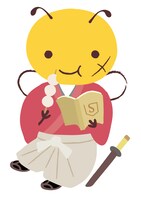 剣心に扮装した集英社文庫のキャラクター・はち。