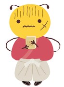 剣心に扮装した集英社文庫のキャラクター・はち。