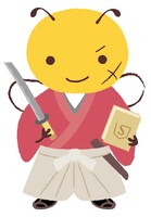 剣心に扮装した集英社文庫のキャラクター・はち。