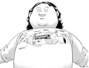 原作「アオイホノオ」より、岡田斗司夫。 原作／島本和彦「アオイホノオ」（小学館「ゲッサン」連載中）(c)島本和彦・小学館／「アオイホノオ」製作委員会