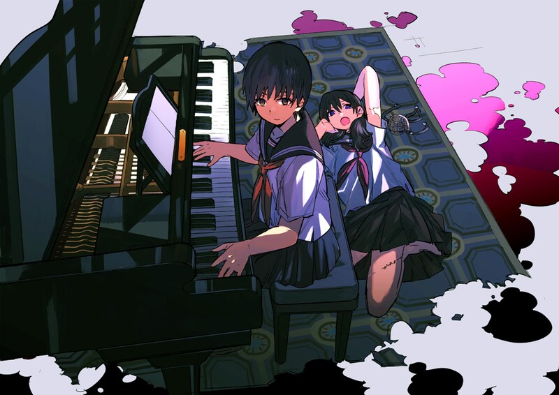 「花と嘘とマコト」のカラーイラスト。