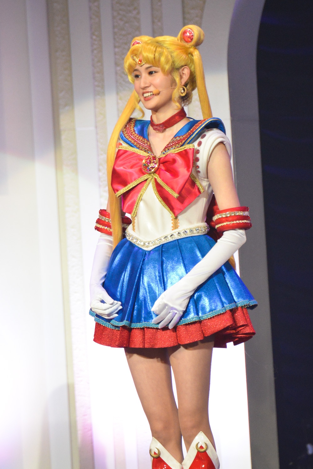 ミュージカルのセーラームーン役・大久保聡美。