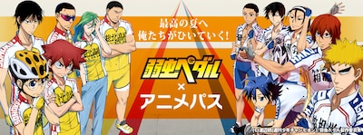 「弱虫ペダル」と「アニメパス」のタイアップイメージ。