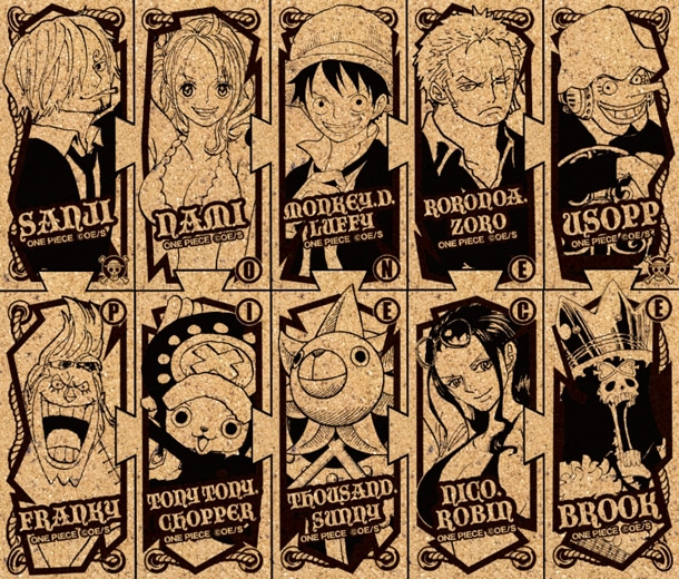 10種類を連結させた「『ONE PIECE』コルクピース」。(c)尾田栄一郎／集英社