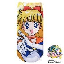 「美少女戦士セーラームーン プリントソックス」のセーラーヴィーナス柄。(C)武内直子・PNP・東映アニメーション 　(C)Naoko Takeuchi 発売元：（株）バンダイ